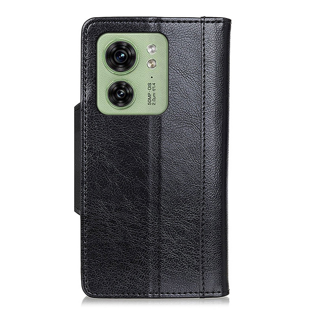 For Motorola Edge 40 5G Anti-scratch Wallet Case Cowhide Texture Stand Leather Phone Cover