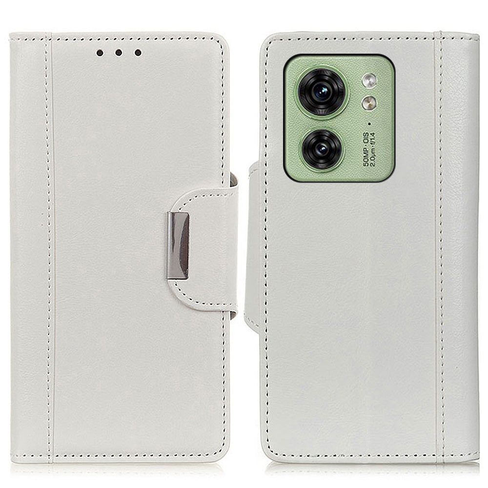 For Motorola Edge 40 5G Anti-scratch Wallet Case Cowhide Texture Stand Leather Phone Cover