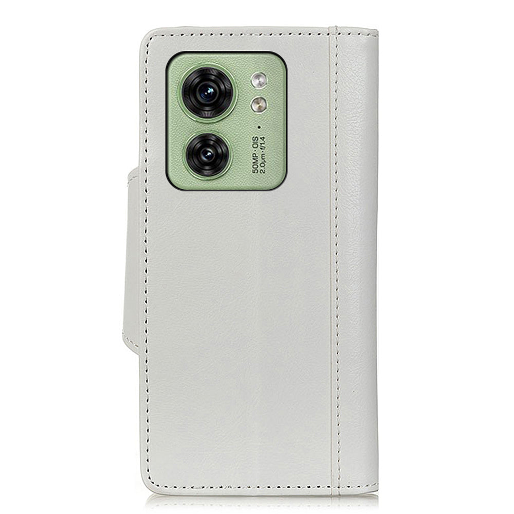 For Motorola Edge 40 5G Anti-scratch Wallet Case Cowhide Texture Stand Leather Phone Cover