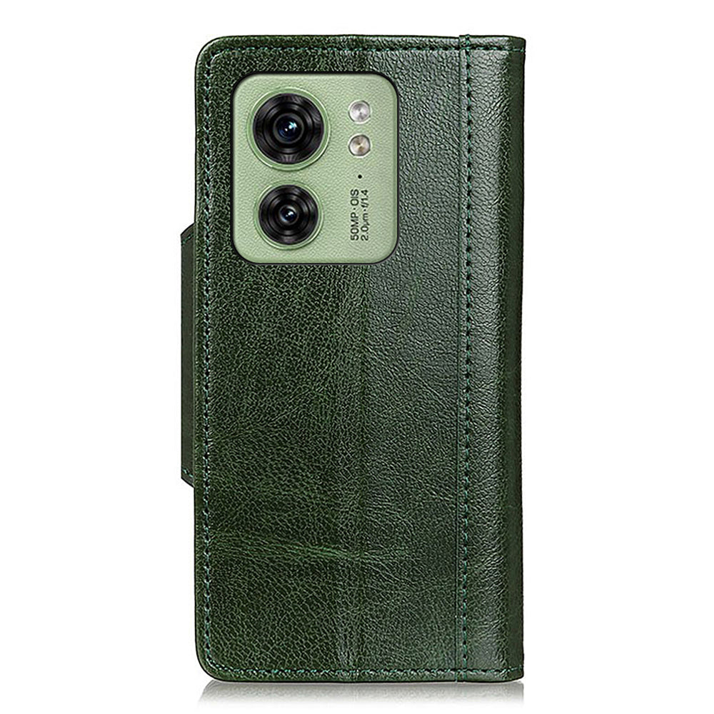 For Motorola Edge 40 5G Anti-scratch Wallet Case Cowhide Texture Stand Leather Phone Cover