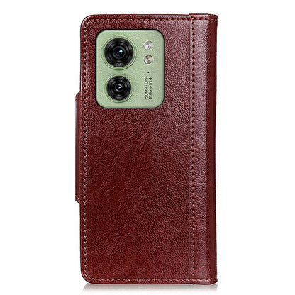For Motorola Edge 40 5G Anti-scratch Wallet Case Cowhide Texture Stand Leather Phone Cover
