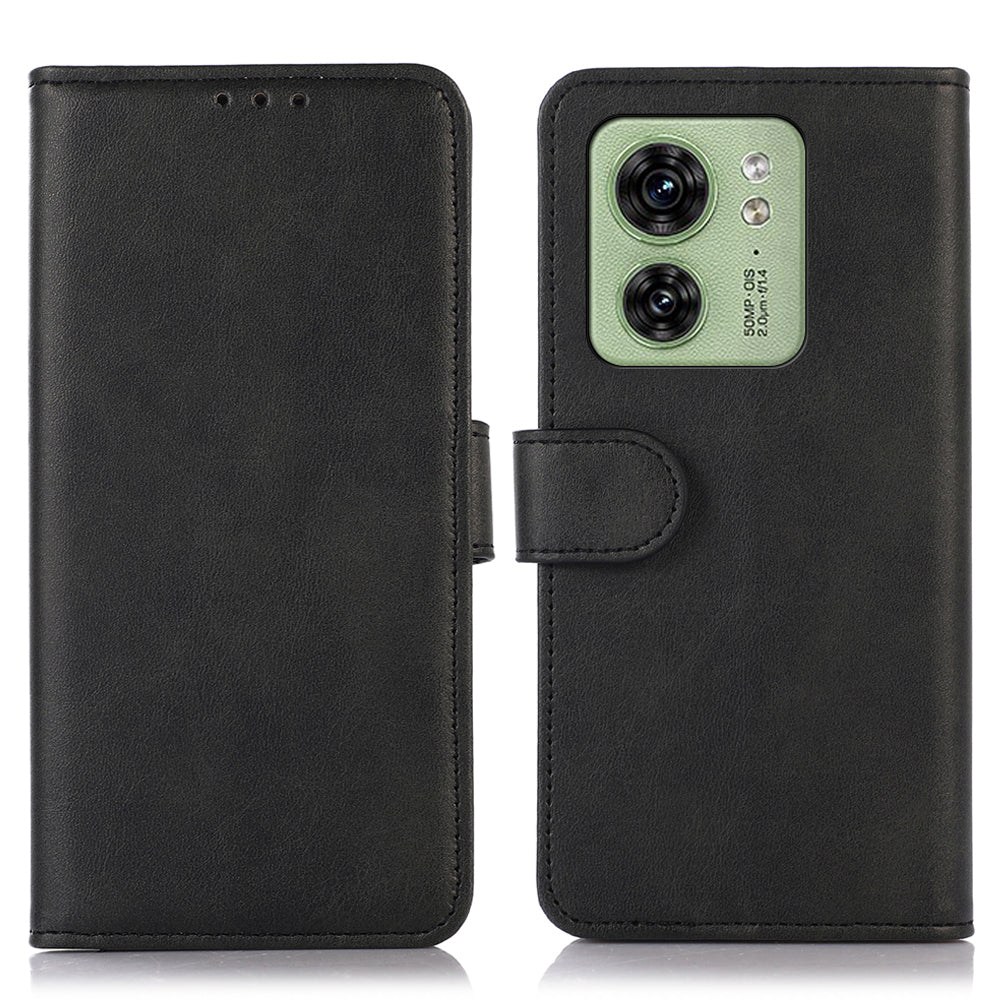 For Motorola Edge 40 5G Anti-Scratch Wallet Phone Stand Case PU Leather Cowhide Texture Magnetic Cover