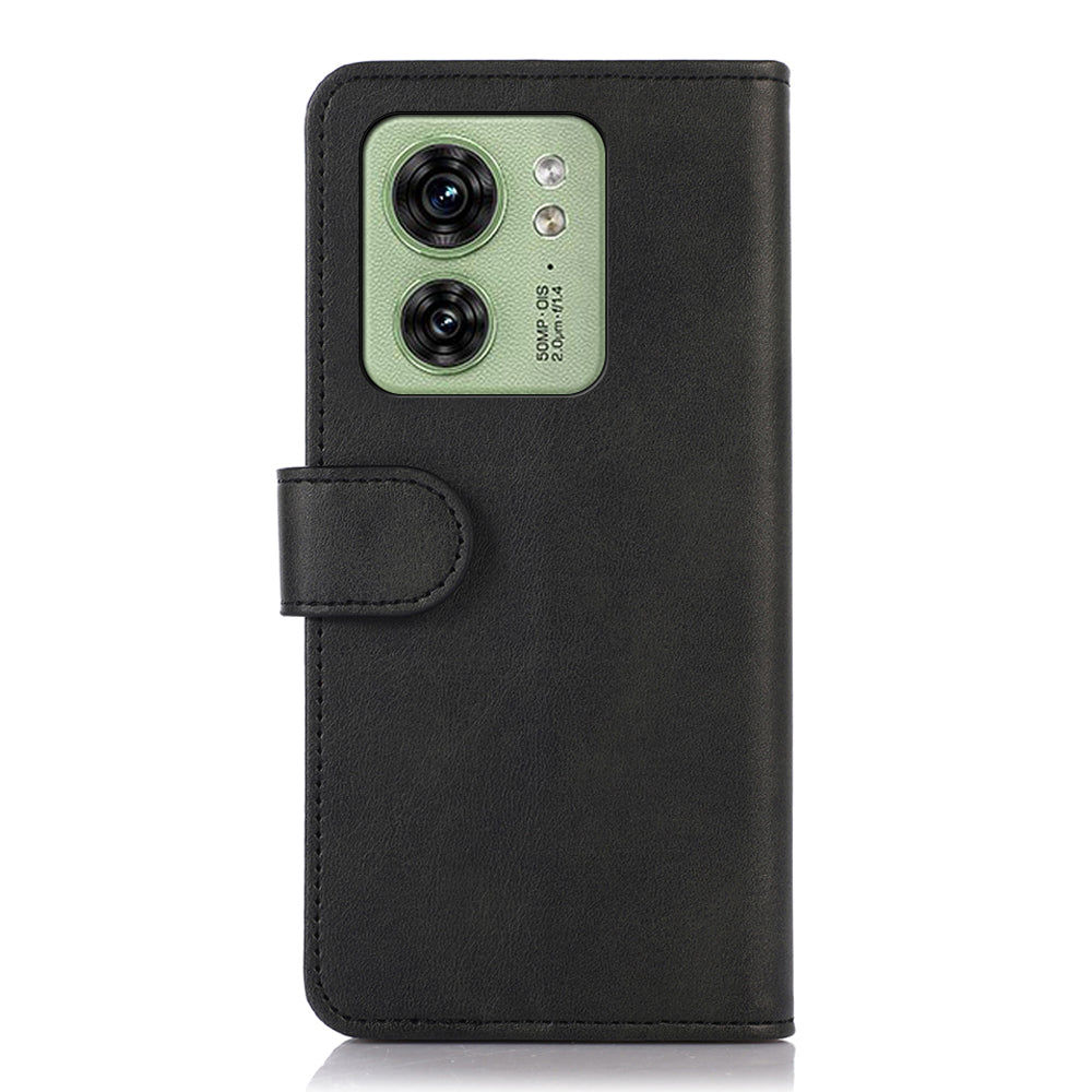 For Motorola Edge 40 5G Anti-Scratch Wallet Phone Stand Case PU Leather Cowhide Texture Magnetic Cover