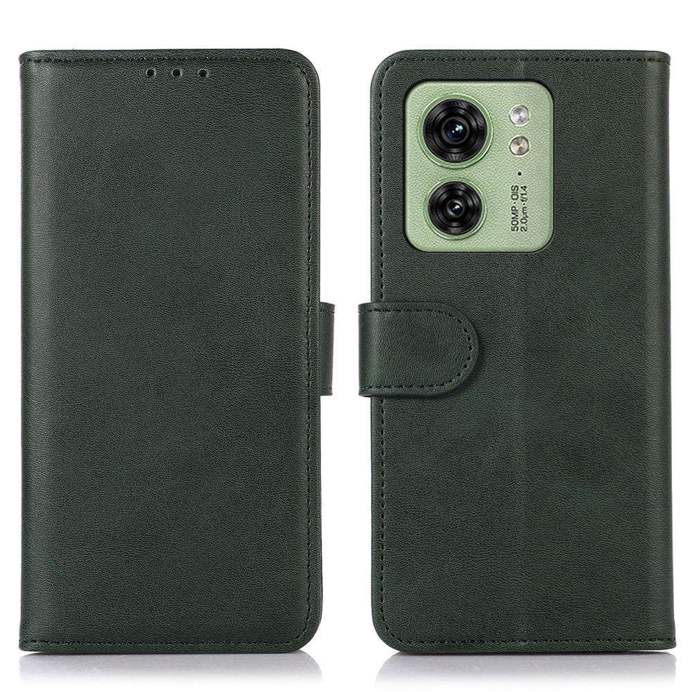 For Motorola Edge 40 5G Anti-Scratch Wallet Phone Stand Case PU Leather Cowhide Texture Magnetic Cover