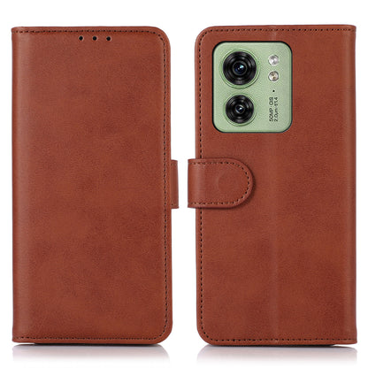 For Motorola Edge 40 5G Anti-Scratch Wallet Phone Stand Case PU Leather Cowhide Texture Magnetic Cover