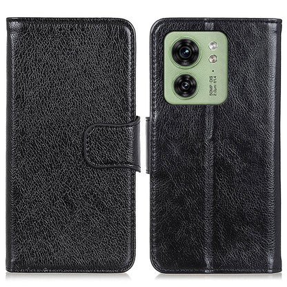 For Motorola Edge 40 5G Dustproof Split Leather Phone Case Nappa Texture Protective Cover with Stand Wallet
