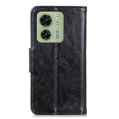 For Motorola Edge 40 5G Dustproof Split Leather Phone Case Nappa Texture Protective Cover with Stand Wallet