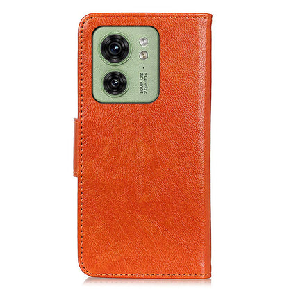 For Motorola Edge 40 5G Dustproof Split Leather Phone Case Nappa Texture Protective Cover with Stand Wallet