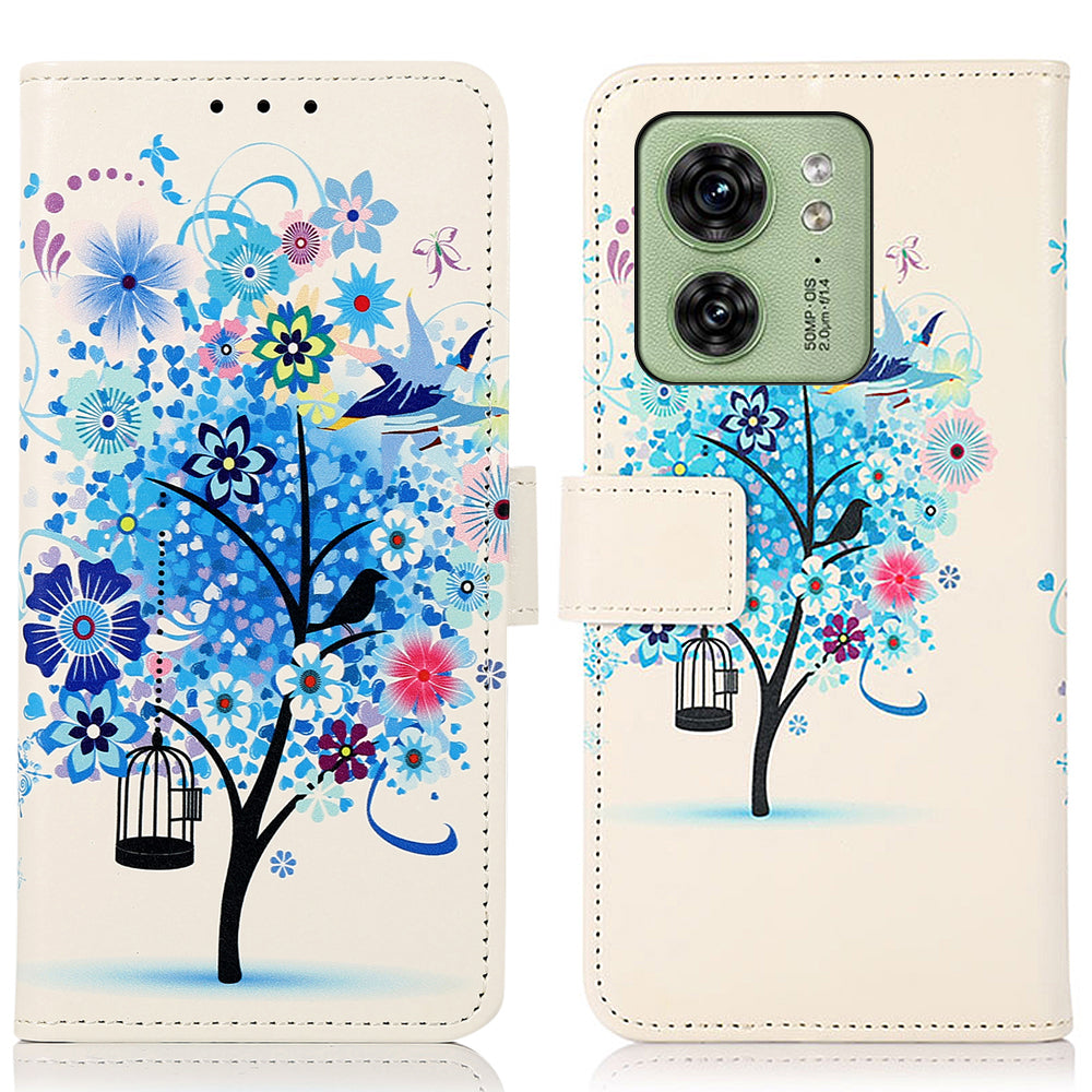 For Motorola Edge 40 5G PU Leather Phone Case Pattern Printing Phone Cover with Stand Wallet