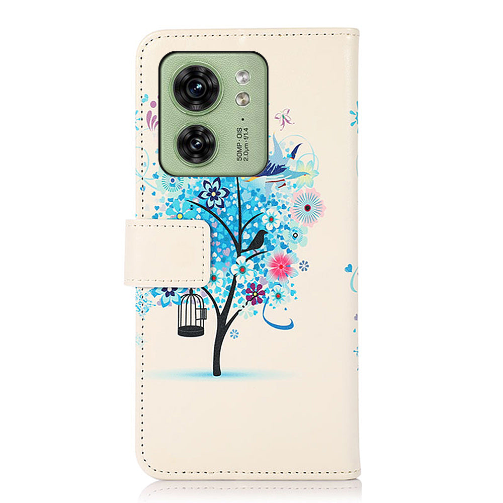 For Motorola Edge 40 5G PU Leather Phone Case Pattern Printing Phone Cover with Stand Wallet