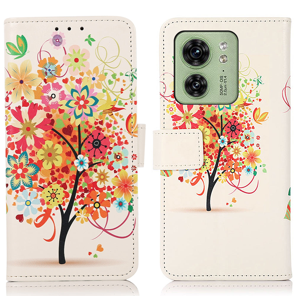 For Motorola Edge 40 5G PU Leather Phone Case Pattern Printing Phone Cover with Stand Wallet