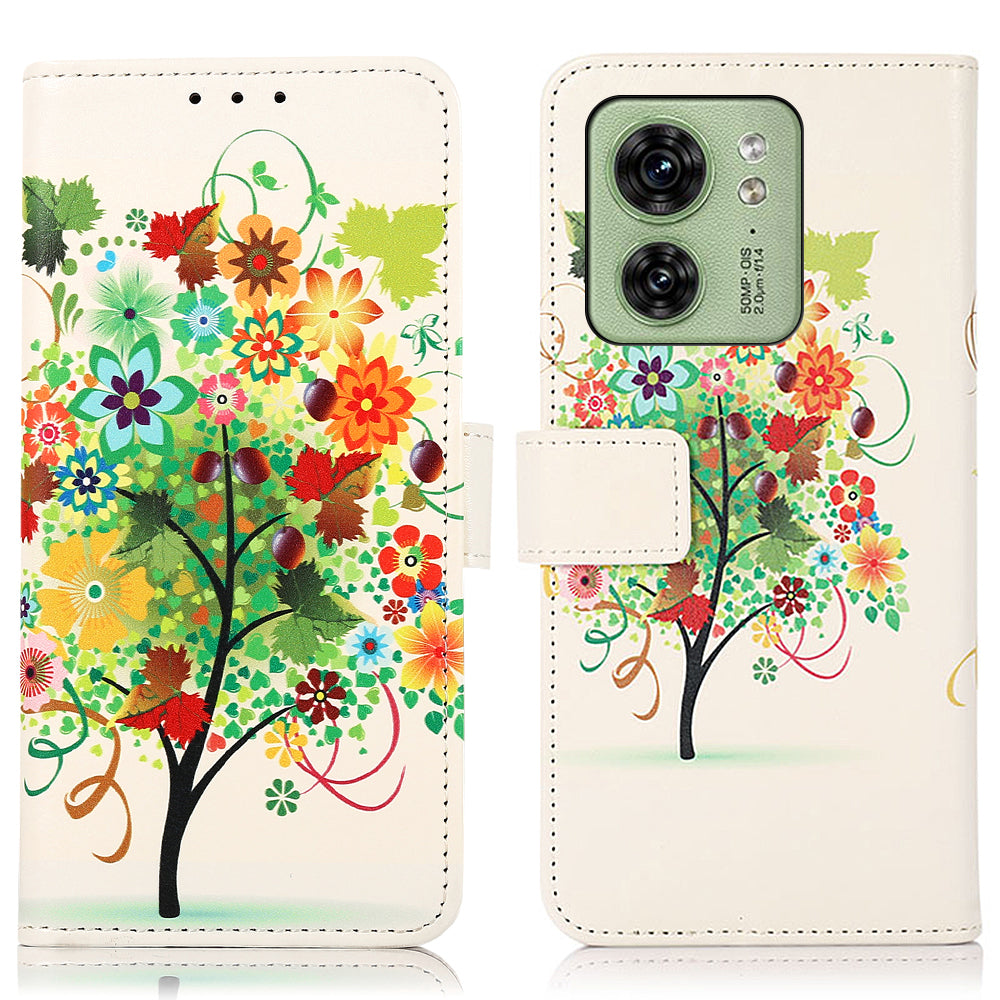 For Motorola Edge 40 5G PU Leather Phone Case Pattern Printing Phone Cover with Stand Wallet