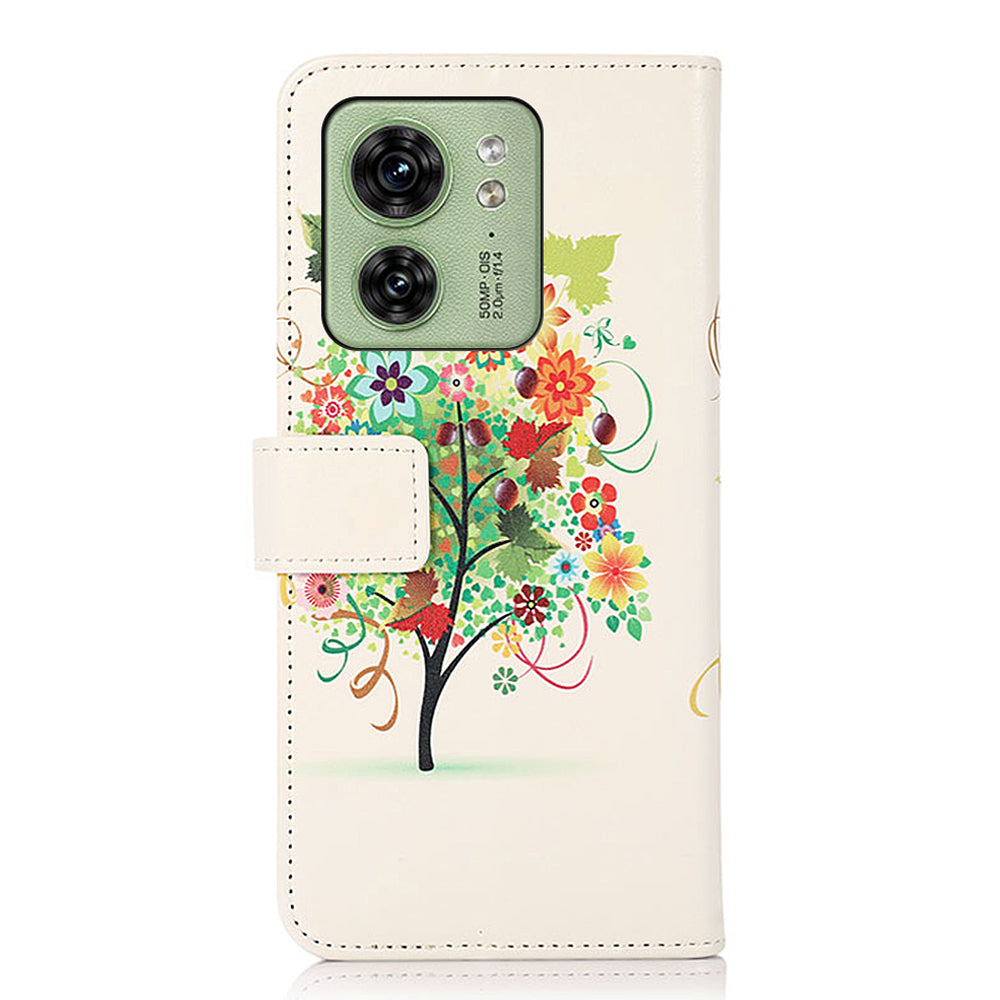 For Motorola Edge 40 5G PU Leather Phone Case Pattern Printing Phone Cover with Stand Wallet
