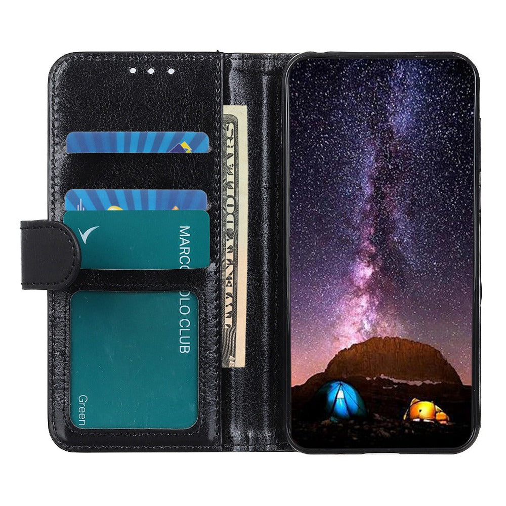 For Motorola Edge 40 5G Shockproof PU Leather Flip Cover Crazy Horse Texture Stand Wallet Phone Case