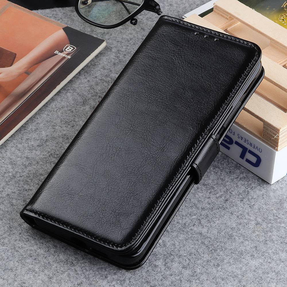 For Motorola Edge 40 5G Shockproof PU Leather Flip Cover Crazy Horse Texture Stand Wallet Phone Case