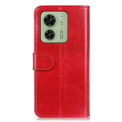 For Motorola Edge 40 5G Shockproof PU Leather Flip Cover Crazy Horse Texture Stand Wallet Phone Case