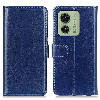 For Motorola Edge 40 5G Shockproof PU Leather Flip Cover Crazy Horse Texture Stand Wallet Phone Case