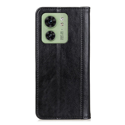 For Motorola Edge 40 5G Stand Litchi Texture Cover Anti-Scratch Split Leather Phone Case Wallet