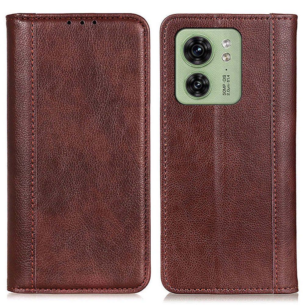 For Motorola Edge 40 5G Stand Litchi Texture Cover Anti-Scratch Split Leather Phone Case Wallet