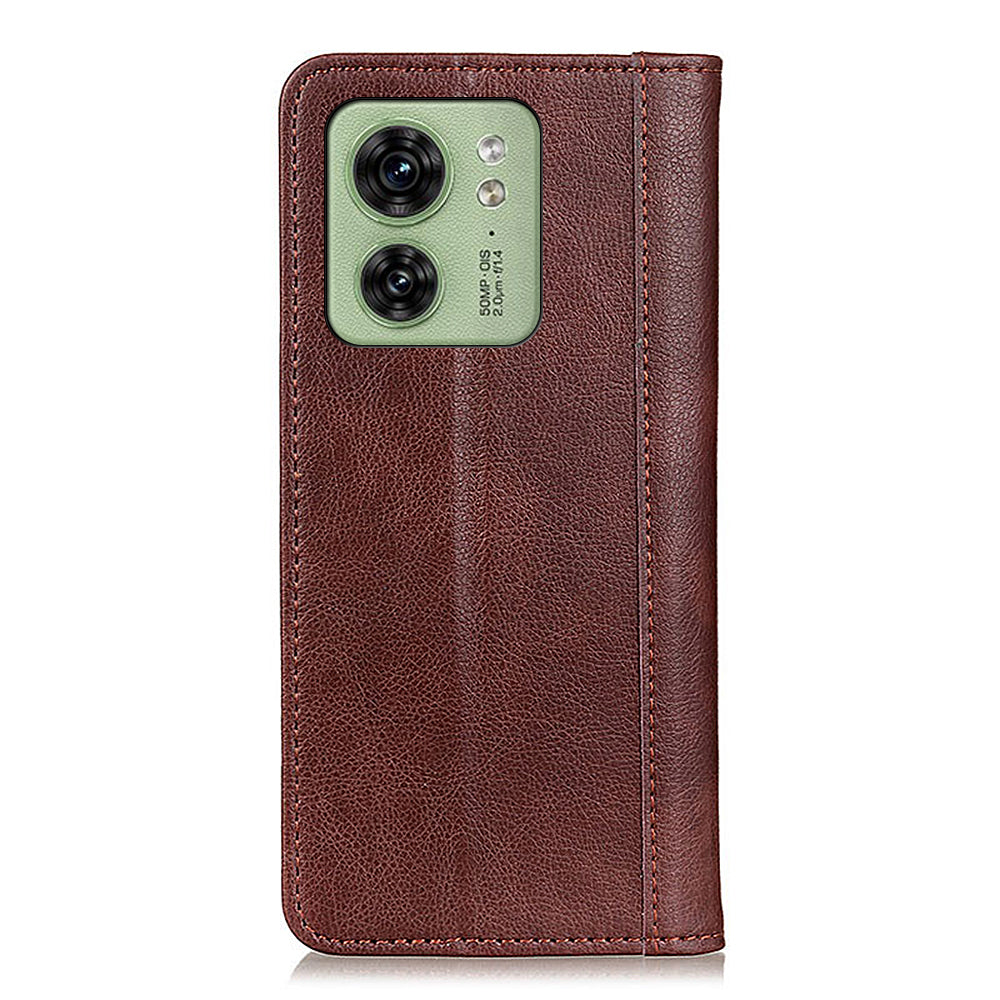 For Motorola Edge 40 5G Stand Litchi Texture Cover Anti-Scratch Split Leather Phone Case Wallet