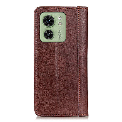 For Motorola Edge 40 5G Stand Litchi Texture Cover Anti-Scratch Split Leather Phone Case Wallet