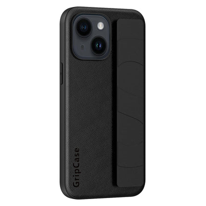 For iPhone 14 Litchi Texture Phone Cover Anti-scratch PU Leather Coated PC+TPU Case with Wristband