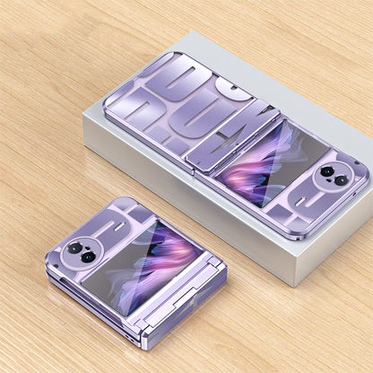 For vivo X Flip Electroplating Phone Case Hinge Protection Hard PC Cover