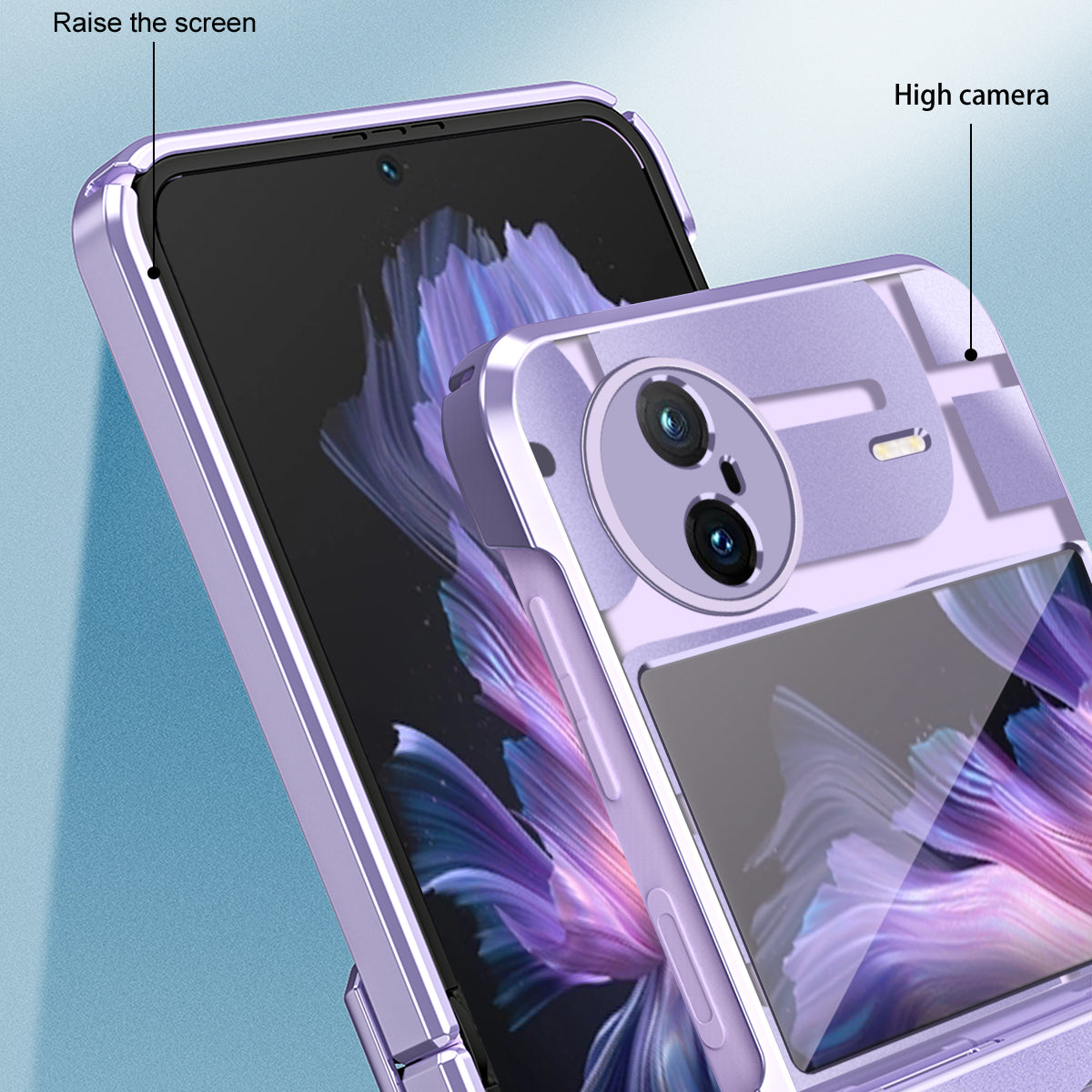 For vivo X Flip Electroplating Phone Case Hinge Protection Hard PC Cover