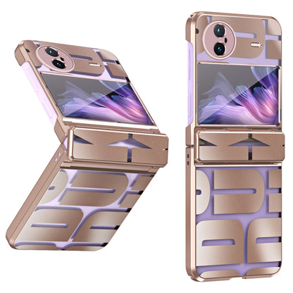 For vivo X Flip Electroplating Phone Case Hinge Protection Hard PC Cover