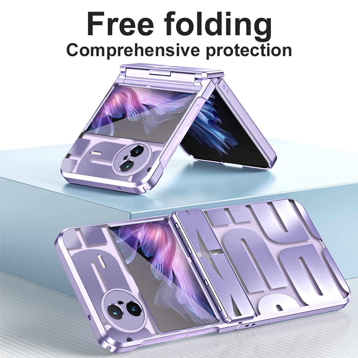 For vivo X Flip Electroplating Phone Case Hinge Protection Hard PC Cover