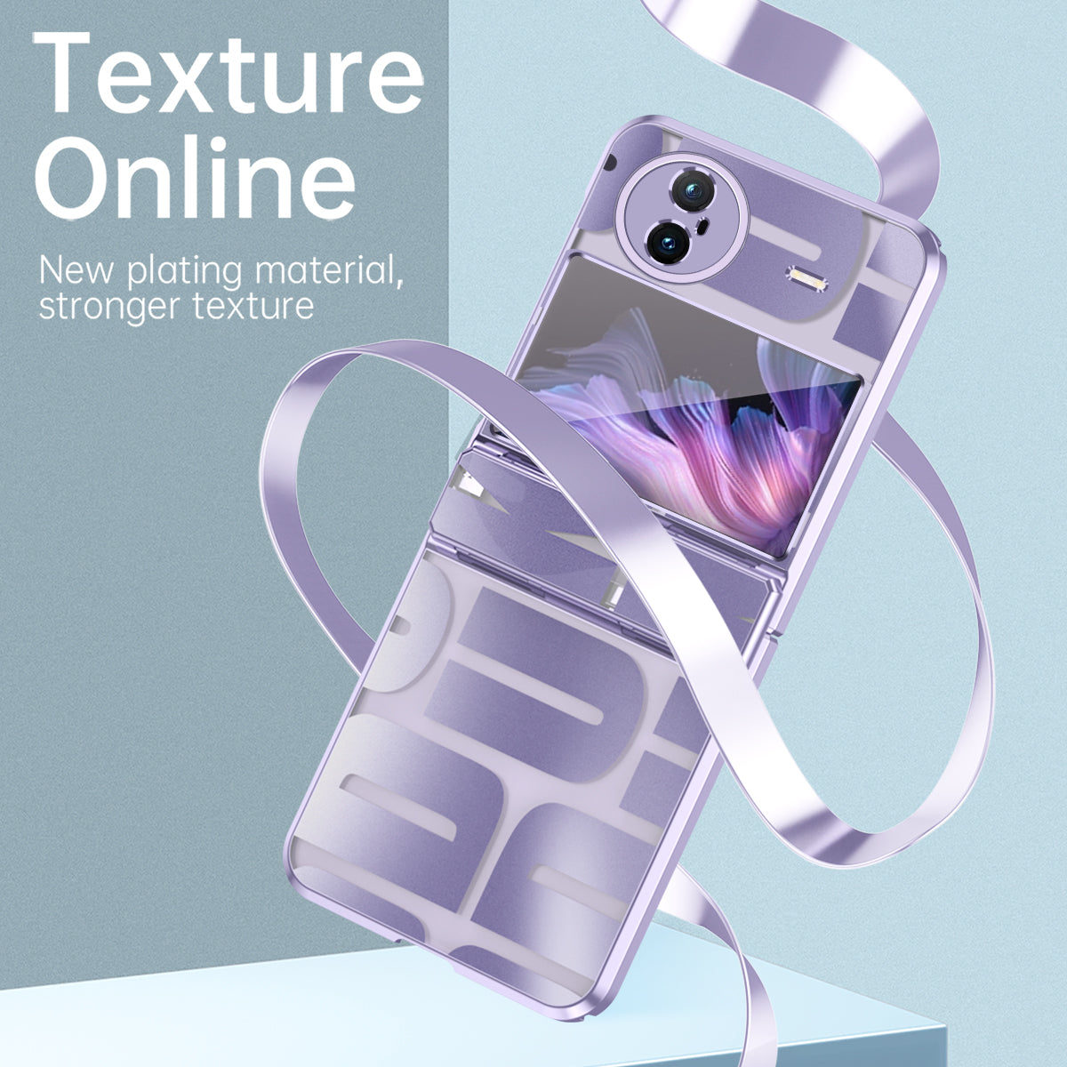 For vivo X Flip Electroplating Phone Case Hinge Protection Hard PC Cover