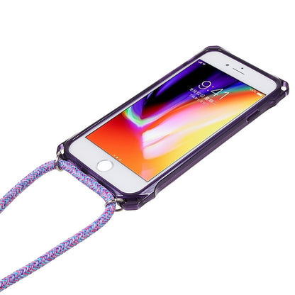 For iPhone 7 / 8 / SE (2020) / SE (2022) Drop-proof Phone Case Transparent Acrylic Back + TPU Phone Cover with Lanyard
