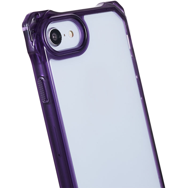 For iPhone 7 / 8 / SE (2020) / SE (2022) Drop-proof Phone Case Transparent Acrylic Back + TPU Phone Cover with Lanyard