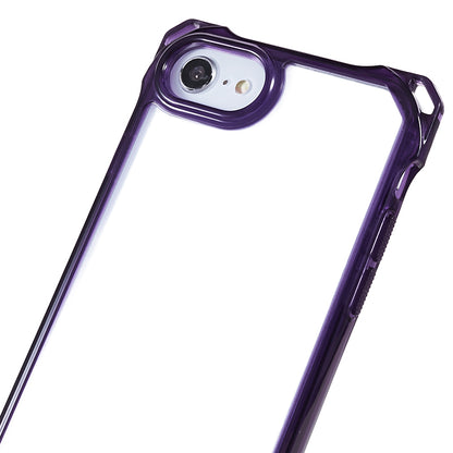 For iPhone 7 / 8 / SE (2020) / SE (2022) Drop-proof Phone Case Transparent Acrylic Back + TPU Phone Cover with Lanyard