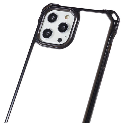 For iPhone 12 / 12 Pro Acrylic + TPU Clear Phone Case Four Corner Anti-Collision Protection Cover with Lanyard