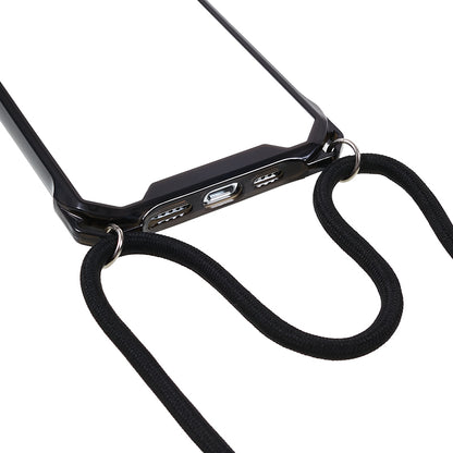 For iPhone 12 / 12 Pro Acrylic + TPU Clear Phone Case Four Corner Anti-Collision Protection Cover with Lanyard