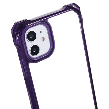 For iPhone 11 Clear Acrylic + TPU Phone Case Four Corners Shock Absorption Cover with Lanyard