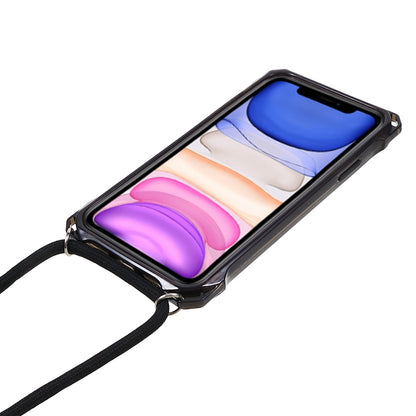 For iPhone 11 Clear Acrylic + TPU Phone Case Four Corners Shock Absorption Cover with Lanyard