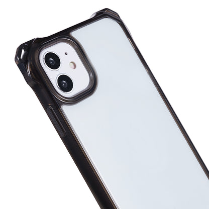 For iPhone 11 Clear Acrylic + TPU Phone Case Four Corners Shock Absorption Cover with Lanyard