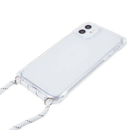 For iPhone 11 Clear Acrylic + TPU Phone Case Four Corners Shock Absorption Cover with Lanyard