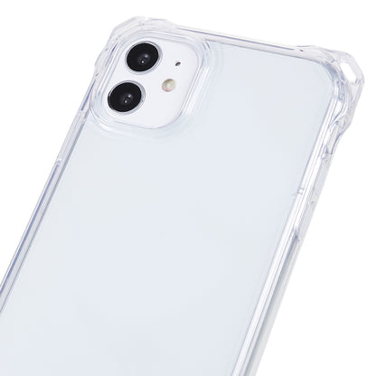 For iPhone 11 Clear Acrylic + TPU Phone Case Four Corners Shock Absorption Cover with Lanyard