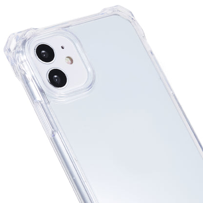 For iPhone 11 Clear Acrylic + TPU Phone Case Four Corners Shock Absorption Cover with Lanyard