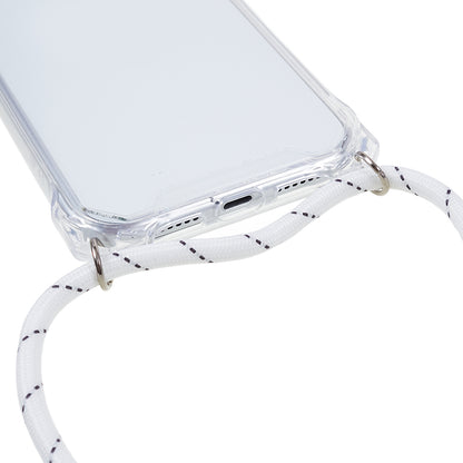 For iPhone 11 Clear Acrylic + TPU Phone Case Four Corners Shock Absorption Cover with Lanyard