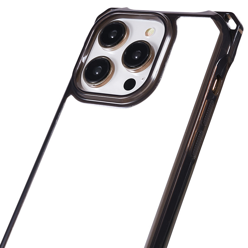 For iPhone 13 Pro Max 6.7 inch Four Corner Anti-drop Cover Clear Acrylic + TPU Phone Case with Lanyard