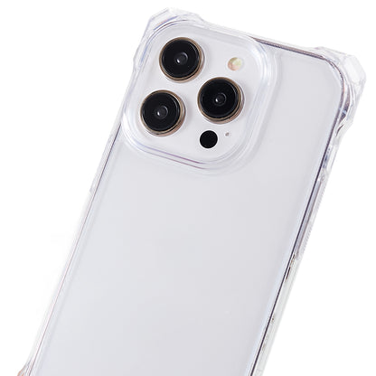 For iPhone 13 Pro Max 6.7 inch Four Corner Anti-drop Cover Clear Acrylic + TPU Phone Case with Lanyard