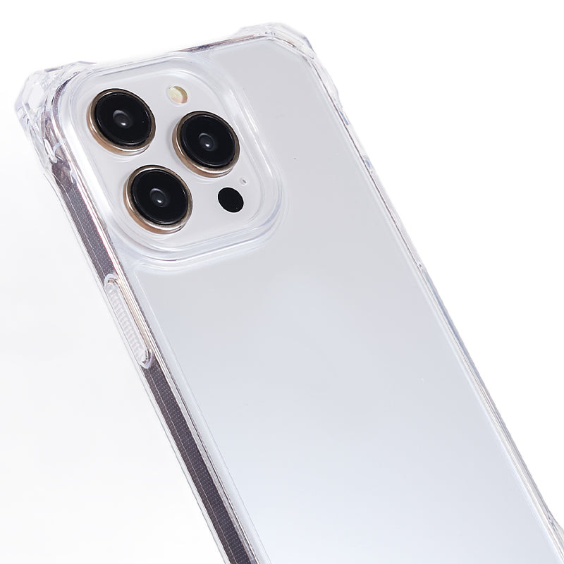 For iPhone 13 Pro Max 6.7 inch Four Corner Anti-drop Cover Clear Acrylic + TPU Phone Case with Lanyard