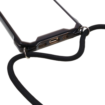 For iPhone 13 Pro 6.1 inch Clear Phone Case Acrylic + TPU Four Corner Shockproof Cover with Lanyard