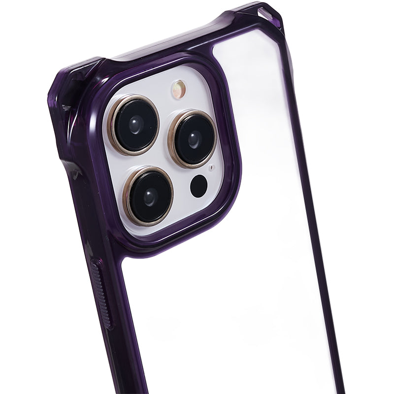 For iPhone 13 Pro 6.1 inch Clear Phone Case Acrylic + TPU Four Corner Shockproof Cover with Lanyard