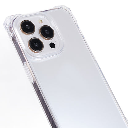 For iPhone 13 Pro 6.1 inch Clear Phone Case Acrylic + TPU Four Corner Shockproof Cover with Lanyard