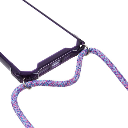 For iPhone 14 / 13 Clear Phone Case Acrylic+TPU Four Corner Anti Drop Cover with Lanyard